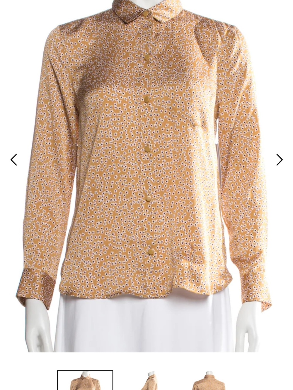 Equipment Mustard Floral Button-Down Blouse